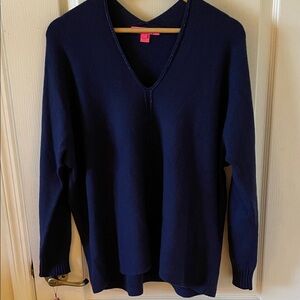Lilly Pulitzer Deep Blue V-Neck Sweater